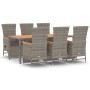 Set comedor jardín 7 pzas y cojines ratán sintético gris by , Garden sets - Ref: Foro24-3157559, Price: 816,91 €, Discount: %
