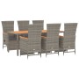 Set comedor jardín 7 pzas y cojines ratán sintético gris by , Garden sets - Ref: Foro24-3157559, Price: 816,91 €, Discount: %