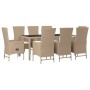 Set comedor de jardín 9 pzas con cojines ratán sintético beige by , Garden sets - Ref: Foro24-3157571, Price: 1,00 €, Discoun...
