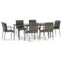Set comedor jardín 7 pzas y cojines ratán sintético negro gris von , Gartensets - Ref: Foro24-3185105, Preis: 559,65 €, Rabat...