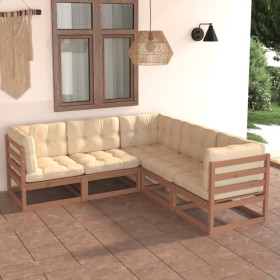 Gartenmöbelset 5-tlg. und Kissen aus massivem Kiefernholz von vidaXL, Gartensets - Ref: Foro24-3076777, Preis: 561,29 €, Raba...