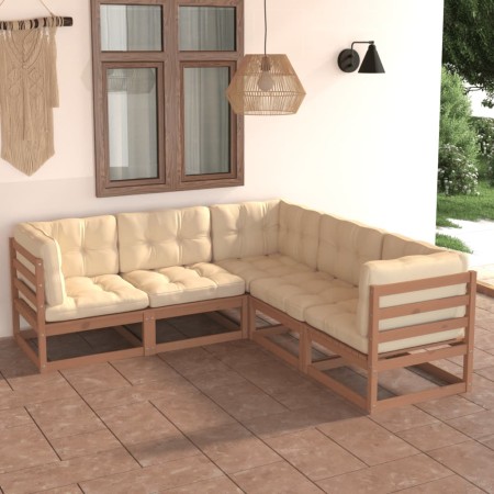 5-piece garden furniture set with solid pine wood cushions by vidaXL, Garden sets - Ref: Foro24-3076777, Price: 561,29 €, Dis...