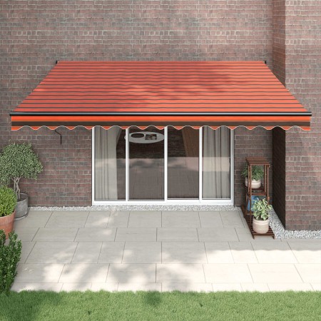 Toldo retráctil automático naranja y marrón 4x3 m by , Awnings - Ref: Foro24-3154518, Price: 359,90 €, Discount: %
