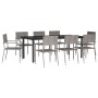 Juego de comedor jardín 9 pzas ratán sintético acero gris negro von , Gartensets - Ref: Foro24-3203303, Preis: 373,83 €, Raba...