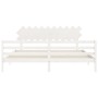 Weißer Massivholzbettrahmen mit Kopfteil 200x200cm von vidaXL, Betten und Lattenroste - Ref: Foro24-3195307, Preis: 159,48 €,...