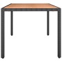 Mesa de jardín ratán PE negro y superficie madera maciza acacia von , Gartentische - Ref: Foro24-319551, Preis: 174,30 €, Rab...