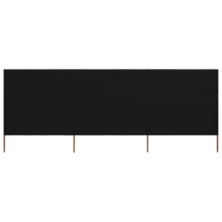 Paravientos de playa de 3 paneles tela negro 400x160 cm de , Sombrillas - Ref: Foro24-47152, Precio: 61,47 €, Descuento: %