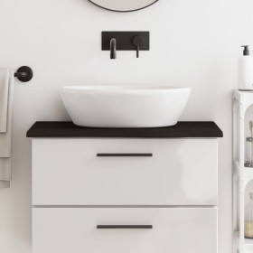 Encimera baño madera maciza tratada marrón oscuro 80x40x2 cm by , Countertops - Ref: Foro24-3156212, Price: 48,16 €, Discount: %