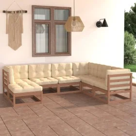 Garden furniture set 7 pieces and cushions solid pine wood by vidaXL, Garden sets - Ref: Foro24-3076757, Price: 750,22 €, Dis...