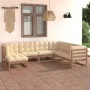 Garden furniture set 7 pieces and cushions solid pine wood by vidaXL, Garden sets - Ref: Foro24-3076757, Price: 751,00 €, Dis...