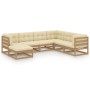 Garden furniture set 7 pieces and cushions solid pine wood by vidaXL, Garden sets - Ref: Foro24-3076757, Price: 751,00 €, Dis...