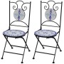 Sillas de jardín bistró plegables 2 uds cerámica azul y blanco von , Gartenstühle - Ref: Foro24-41531, Preis: 151,63 €, Rabat...