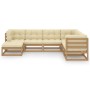 Garden furniture set 7 pieces and cushions solid pine wood by vidaXL, Garden sets - Ref: Foro24-3076757, Price: 751,00 €, Dis...