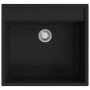 Fregadero de cocina con rebosadero granito negro de , Fregaderos - Ref: Foro24-147061, Precio: 151,46 €