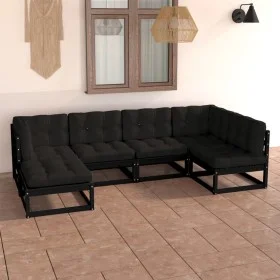 Garden furniture set 6 pieces and cushions solid pine wood by vidaXL, Garden sets - Ref: Foro24-3076738, Price: 650,24 €, Dis...