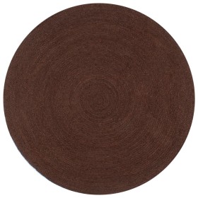 Alfombra de yute tejida a mano redonda marrón 90 cm by , Rugs - Ref: Foro24-133671, Price: 31,82 €, Discount: %