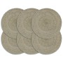 Manteles individuales redondos 6 uds yute gris liso 38 cm de , Manteles individuales - Ref: Foro24-133839, Precio: 34,82 €, D...