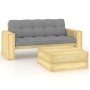 Set de muebles de jardín y cojines 2 pzas madera pino impregnada by , Garden sets - Ref: Foro24-3065778, Price: 494,16 €, Dis...