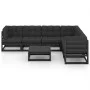 7-piece garden furniture set with black pine wood cushions by vidaXL, Garden sets - Ref: Foro24-3076793, Price: 734,28 €, Dis...