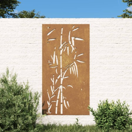 Adorno de pared de jardín acero corten diseño bambú 105x55 cm by , Posters, prints and visual art - Ref: Foro24-824506, Price...