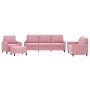 Juego de sofás con cojines 4 piezas terciopelo rosa by , Sofas - Ref: Foro24-3201489, Price: 749,79 €, Discount: %