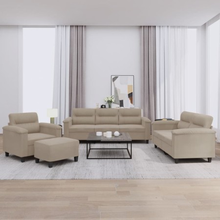 Juego de sofás con cojines 3 piezas tela microfibra taupe von , Sofas - Ref: Foro24-3202296, Preis: 874,95 €, Rabatt: -5%%