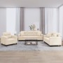 Juego de sofás con cojines 3 piezas tela microfibra beige by , Sofas - Ref: Foro24-3202307, Price: 862,86 €, Discount: %