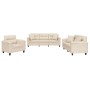 Juego de sofás con cojines 3 piezas tela microfibra beige by , Sofas - Ref: Foro24-3202307, Price: 862,86 €, Discount: %