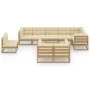 Juego de muebles de jardín 10 pzas y cojines madera maciza pino de vidaXL, Conjuntos de jardín - Ref: Foro24-3076732, Precio:...