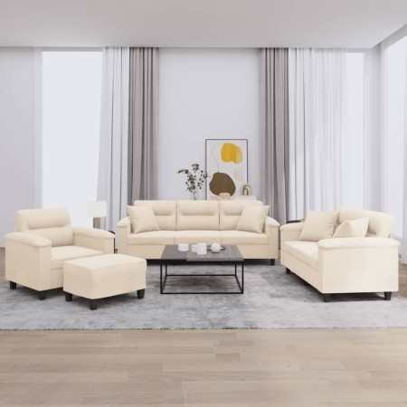 Juego de sofás con cojines 4 piezas tela microfibra beige von , Sofas - Ref: Foro24-3202313, Preis: 881,39 €, Rabatt: -5%%