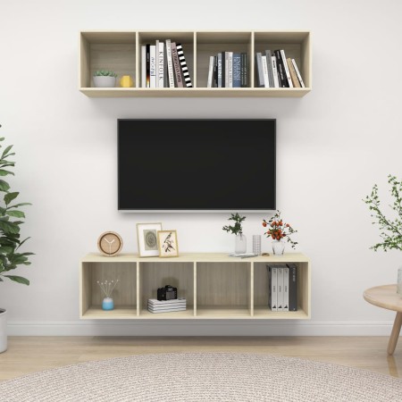 Muebles de salón de pared 2 uds madera ingeniería roble Sonoma von , TV-Möbel - Ref: Foro24-3079784, Preis: 118,64 €, Rabatt:...