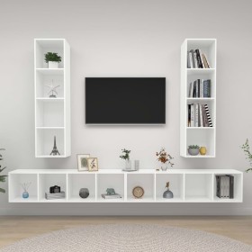 Muebles de salón de pared 4 piezas madera de ingeniería blanco von , TV-Möbel - Ref: Foro24-3079889, Preis: 228,41 €, Rabatt:...