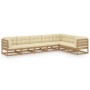 Gartenmöbel-Set 7-tlg. Kissen aus honigbraunem Kiefernholz von vidaXL, Gartensets - Ref: Foro24-3076797, Preis: 761,15 €, Rab...