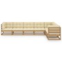 Gartenmöbel-Set 7-tlg. Kissen aus honigbraunem Kiefernholz von vidaXL, Gartensets - Ref: Foro24-3076797, Preis: 761,15 €, Rab...
