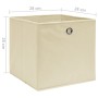 Cajas de almacenaje 4 uds tela no tejida crema 28x28x28 cm de , Cestas para almacenaje - Ref: Foro24-325215, Precio: 21,32 €,...