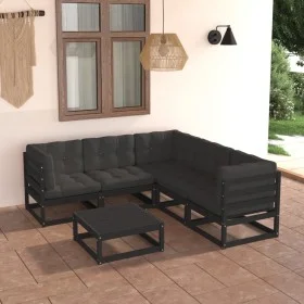Garden furniture set 6 pieces and cushions solid pine wood by vidaXL, Garden sets - Ref: Foro24-3076783, Price: 633,63 €, Dis...