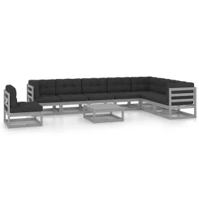 Gartenmöbel-Set 9 Stück und Kissen aus massivem Kiefernholz von vidaXL, Gartensets - Ref: Foro24-3076831, Preis: 802,99 €, Ra...