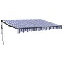 Toldo retráctil automático azul y blanco 3x2,5 m by , Awnings - Ref: Foro24-3154496, Price: 285,35 €, Discount: %