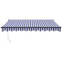 Toldo retráctil automático azul y blanco 3x2,5 m by , Awnings - Ref: Foro24-3154496, Price: 285,35 €, Discount: %