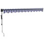 Toldo retráctil automático azul y blanco 3x2,5 m by , Awnings - Ref: Foro24-3154496, Price: 285,35 €, Discount: %