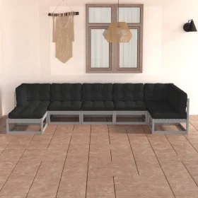 Garden furniture set 7 pieces and cushions solid pine wood by vidaXL, Garden sets - Ref: Foro24-3076746, Price: 592,15 €, Dis...