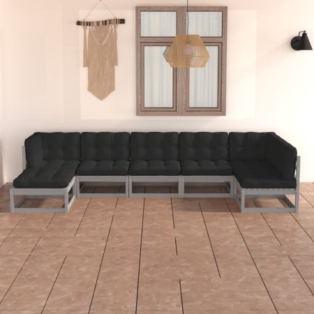 Garden furniture set 7 pieces and cushions solid pine wood by vidaXL, Garden sets - Ref: Foro24-3076746, Price: 574,33 €, Dis...