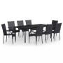 Juego de comedor para jardín 9 piezas negro by , Garden sets - Ref: Foro24-3099382, Price: 601,38 €, Discount: %