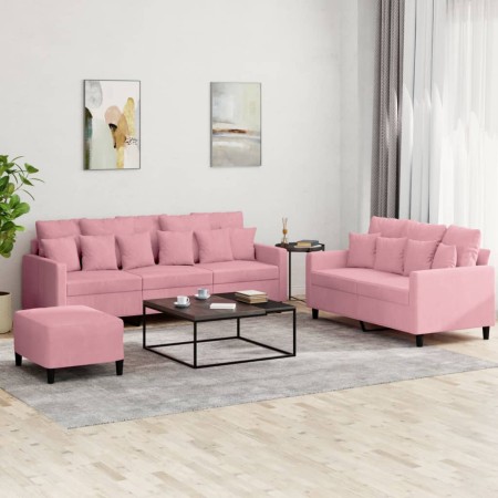 Juego de sofás con cojines 3 piezas terciopelo rosa von , Sofas - Ref: Foro24-3201733, Preis: 588,17 €, Rabatt: %