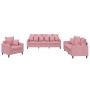 Juego de sofás con cojines 3 piezas terciopelo rosa by , Sofas - Ref: Foro24-3201683, Price: 709,24 €, Discount: %