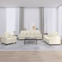 Juego de sofás con cojines 3 piezas terciopelo crema by , Sofas - Ref: Foro24-3201688, Price: 687,84 €, Discount: %