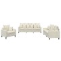Juego de sofás con cojines 3 piezas terciopelo crema by , Sofas - Ref: Foro24-3201688, Price: 687,84 €, Discount: %
