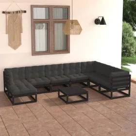Gartenmöbelset 9-teilig mit massiven Kiefernholzpolstern. von vidaXL, Gartensets - Ref: Foro24-3076773, Preis: 999,17 €, Raba...