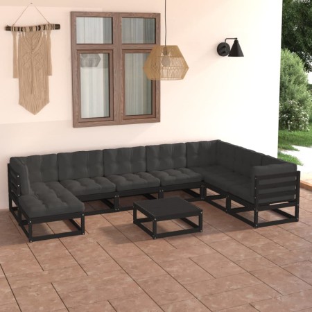 Gartenmöbelset 9-teilig mit massiven Kiefernholzpolstern. von vidaXL, Gartensets - Ref: Foro24-3076773, Preis: 1,00 €, Rabatt: %