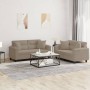 Juego de sofás con cojines 2 piezas tela microfibra gris taupe de , Sofás - Ref: Foro24-3202326, Precio: 538,58 €, Descuento: %